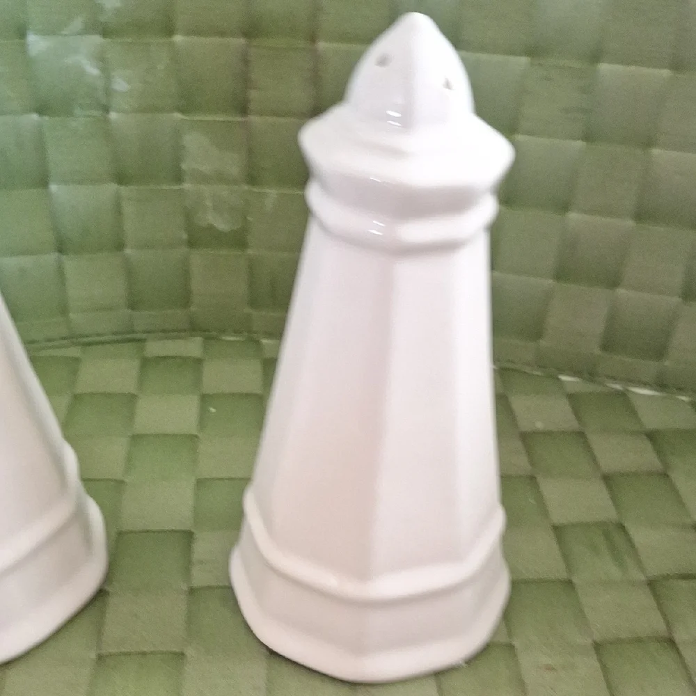 White Ceramic Salt and Pepper Shakers